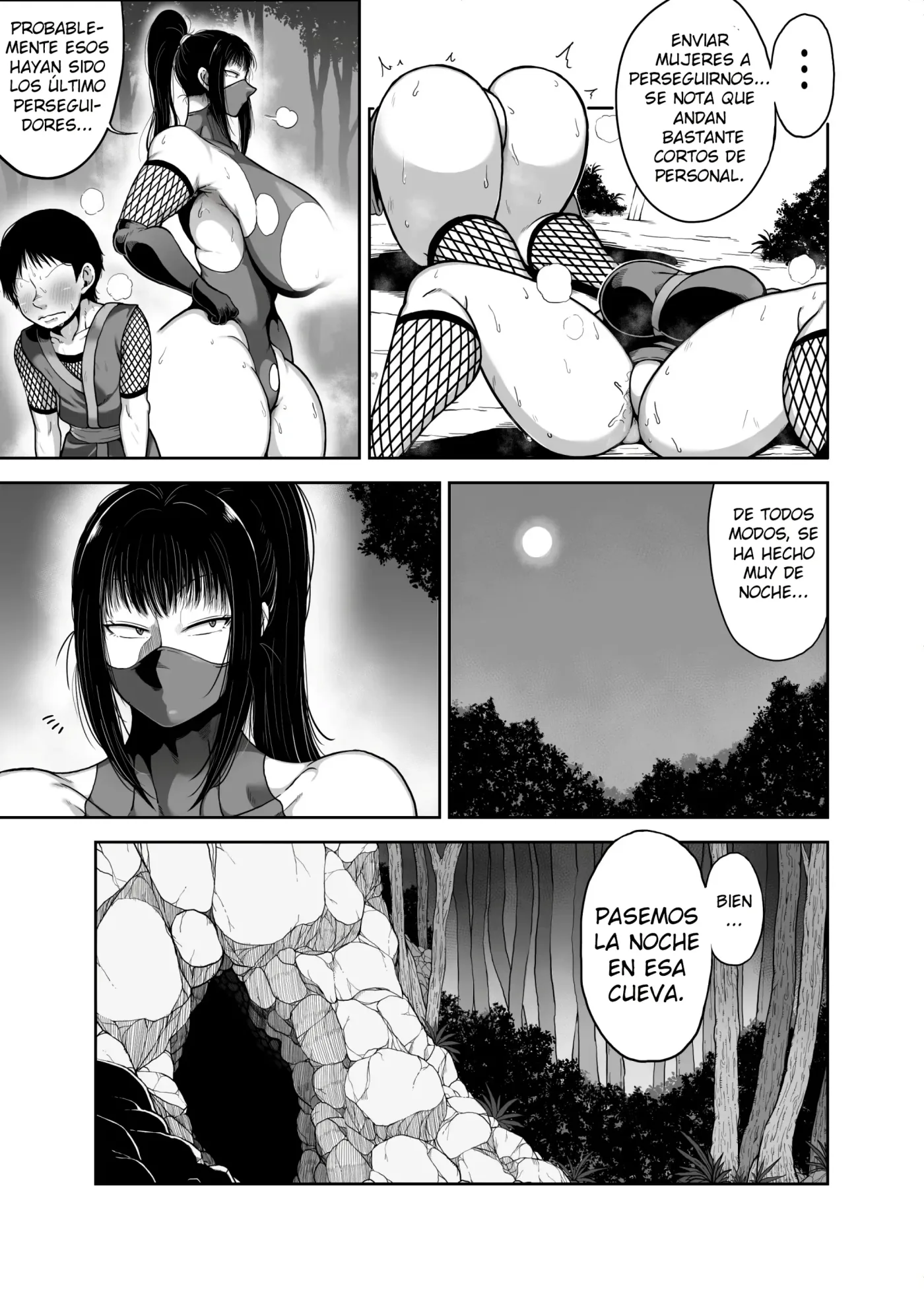 Do Sukebe Kunoichi Momoka-san Chibi Deshi no Dekachin ga Kimochiyo Sugite Dekashiri Yurashi Makuri|La Kunoichi Puta Momoka-san׃ La Vergota de su Pequeño Discípulo se Siente tan Bien que Ella no Deja de sacudir el Culo capítulo 1 página 9