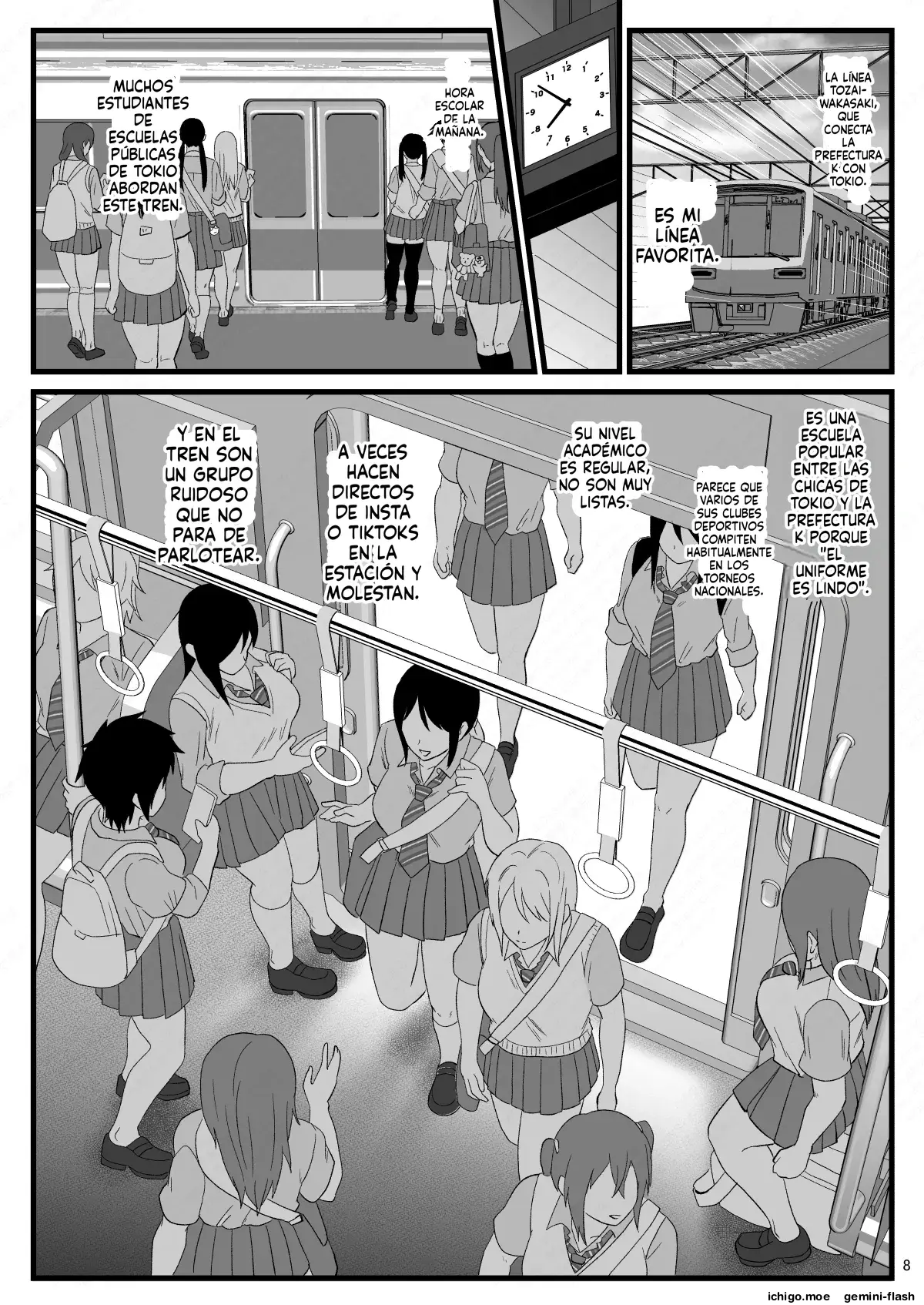 Tsuugaku Densha ni Arawareta Ninshiki Kaihen Oji-san 2 capítulo 1 página 8