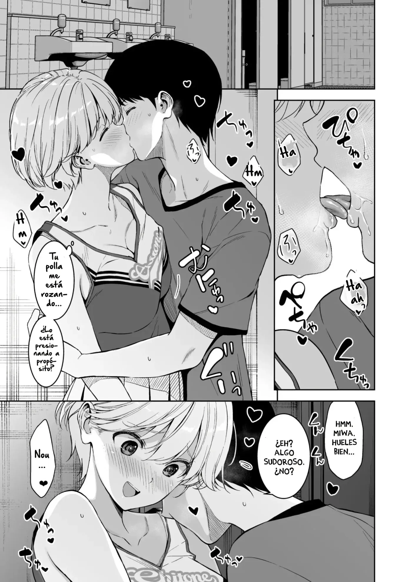 Binyuu no Kanojo ga Iru no ni Taisoubu no Bakunyuu ga Sasottekuru|Tengo una novia con unos pechos preciosos, pero la chica con pechos grandes del club de gimnasia me está tentando capítulo 1 página 8