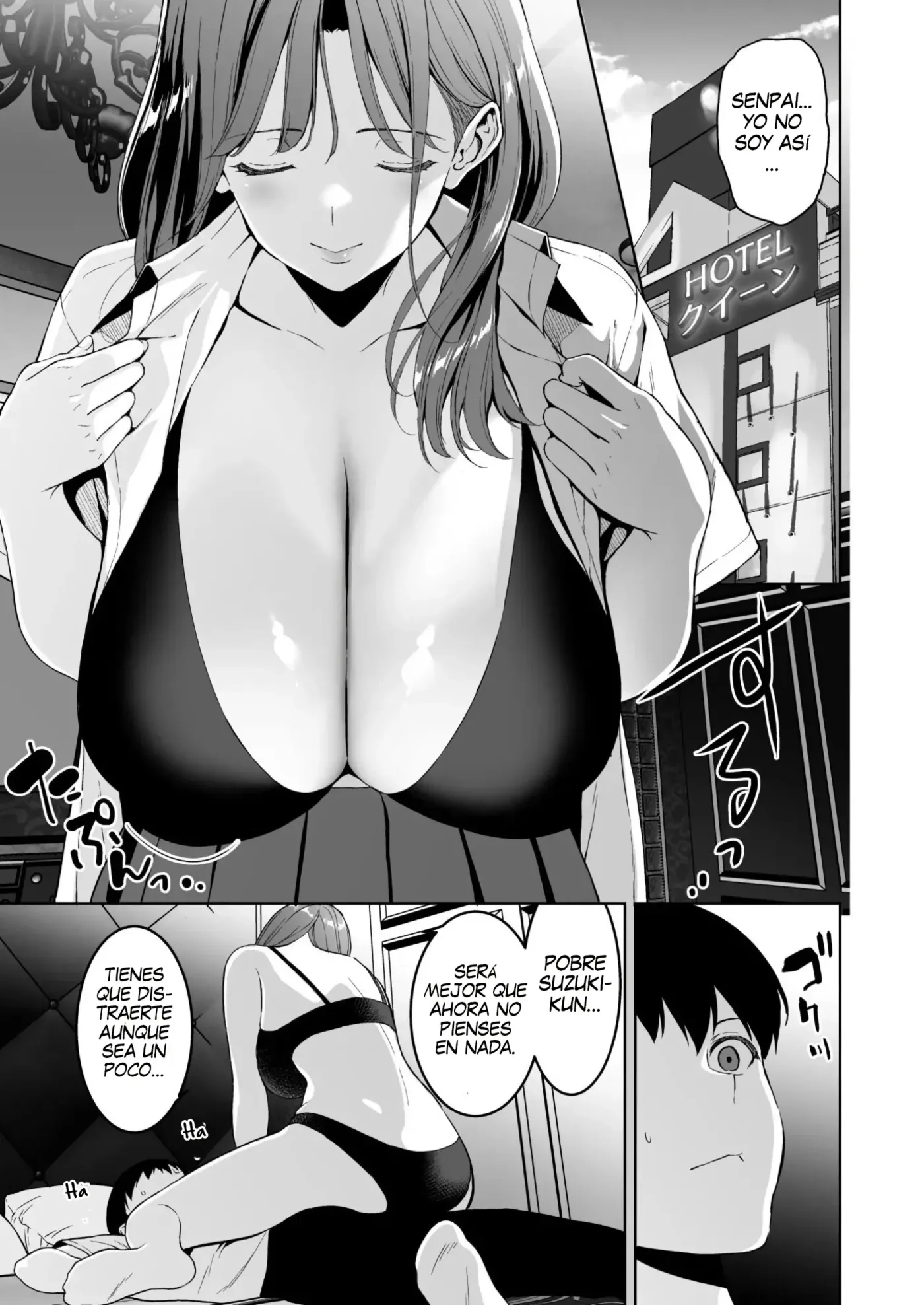 Binyuu no Kanojo ga Iru no ni Taisoubu no Bakunyuu ga Sasottekuru|Tengo una novia con unos pechos preciosos, pero la chica con pechos grandes del club de gimnasia me está tentando capítulo 1 página 44