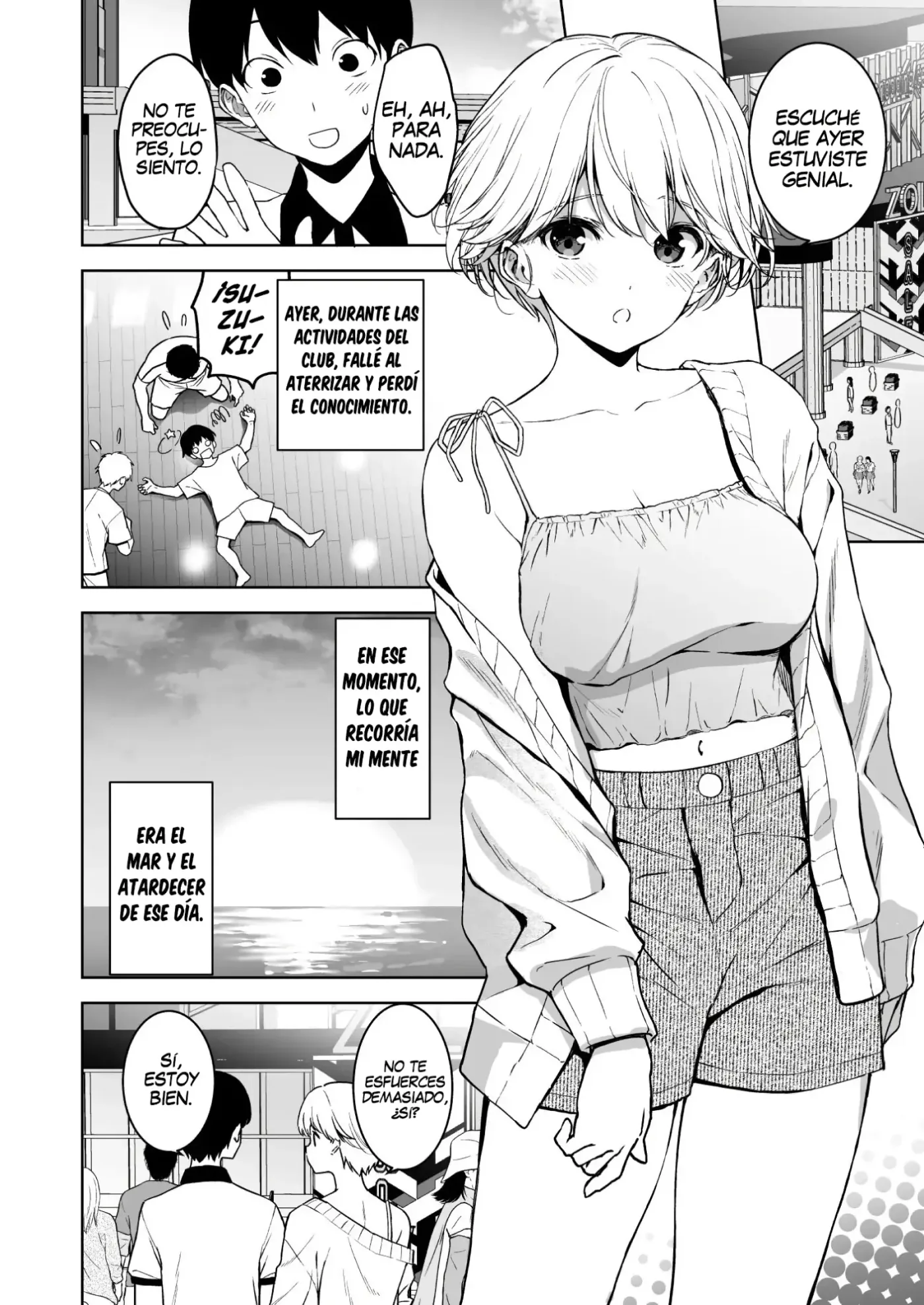 Binyuu no Kanojo ga Iru no ni Taisoubu no Bakunyuu ga Sasottekuru｜Tengo una novia con unos pechos preciosos, pero la chica con pechos grandes del club de gimnasia me está tentando capítulo 1 página 9