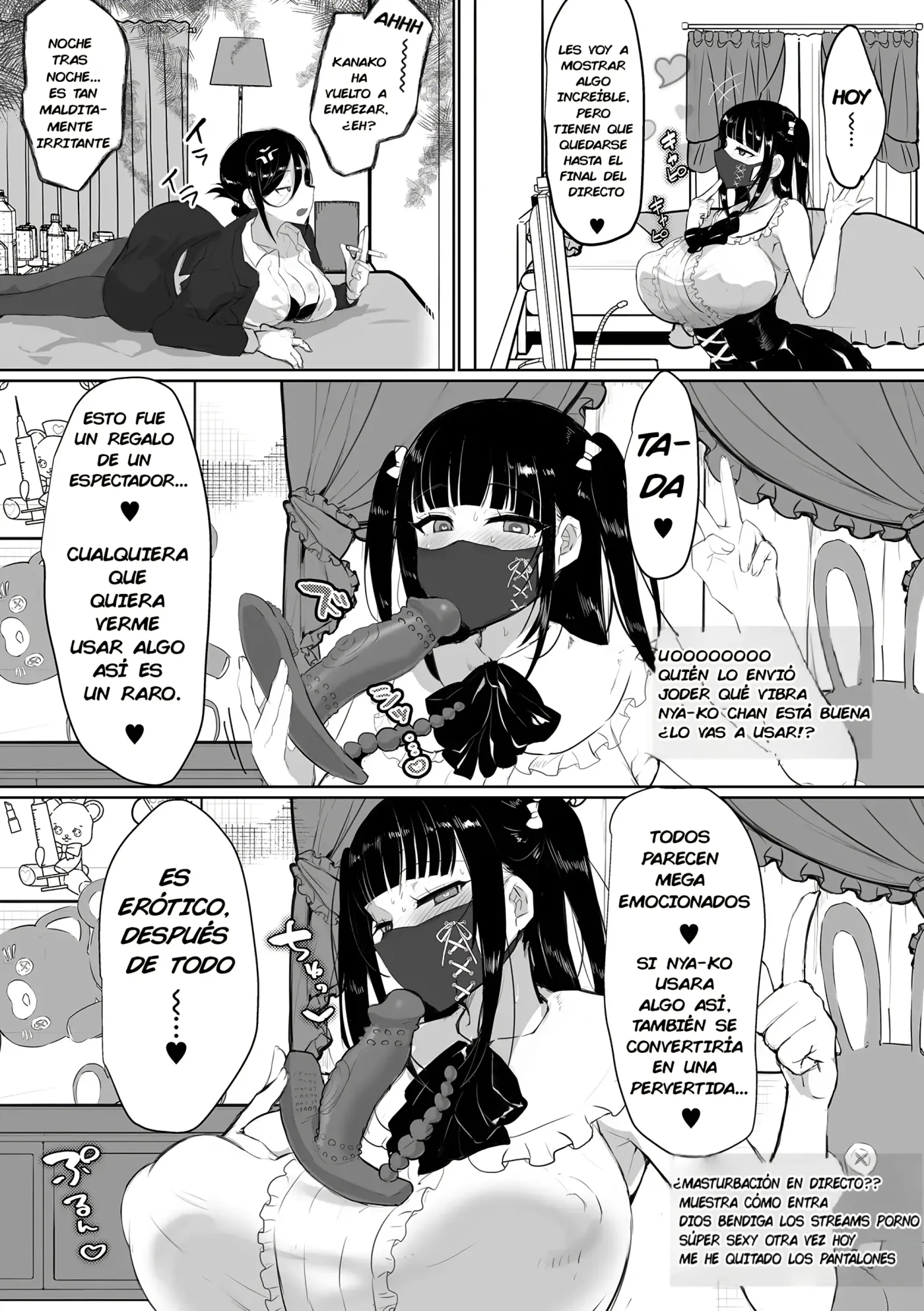 Futanari Namashu-chan no Hametsu Hentai Onanī Haishin|La Transmisión Destructiva y Pervertida de una Streamer Futanari capítulo 1 página 2
