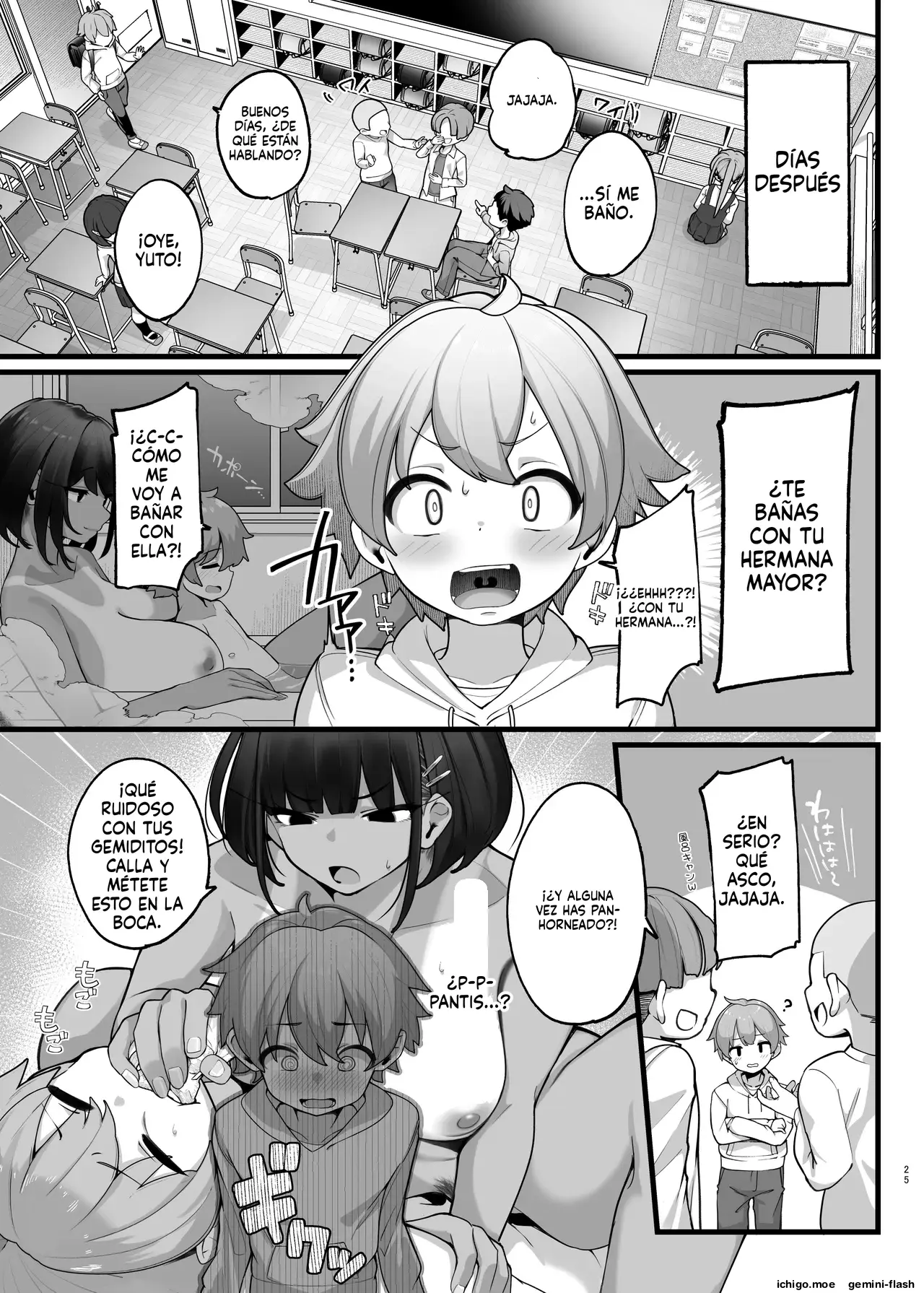 if Boku to Gasatsu na Onee no Seiyoku Shori Seikatsu ~Onee-chan wa Dare no Mono! Hen (Spanish) MTL capítulo 1 página 25