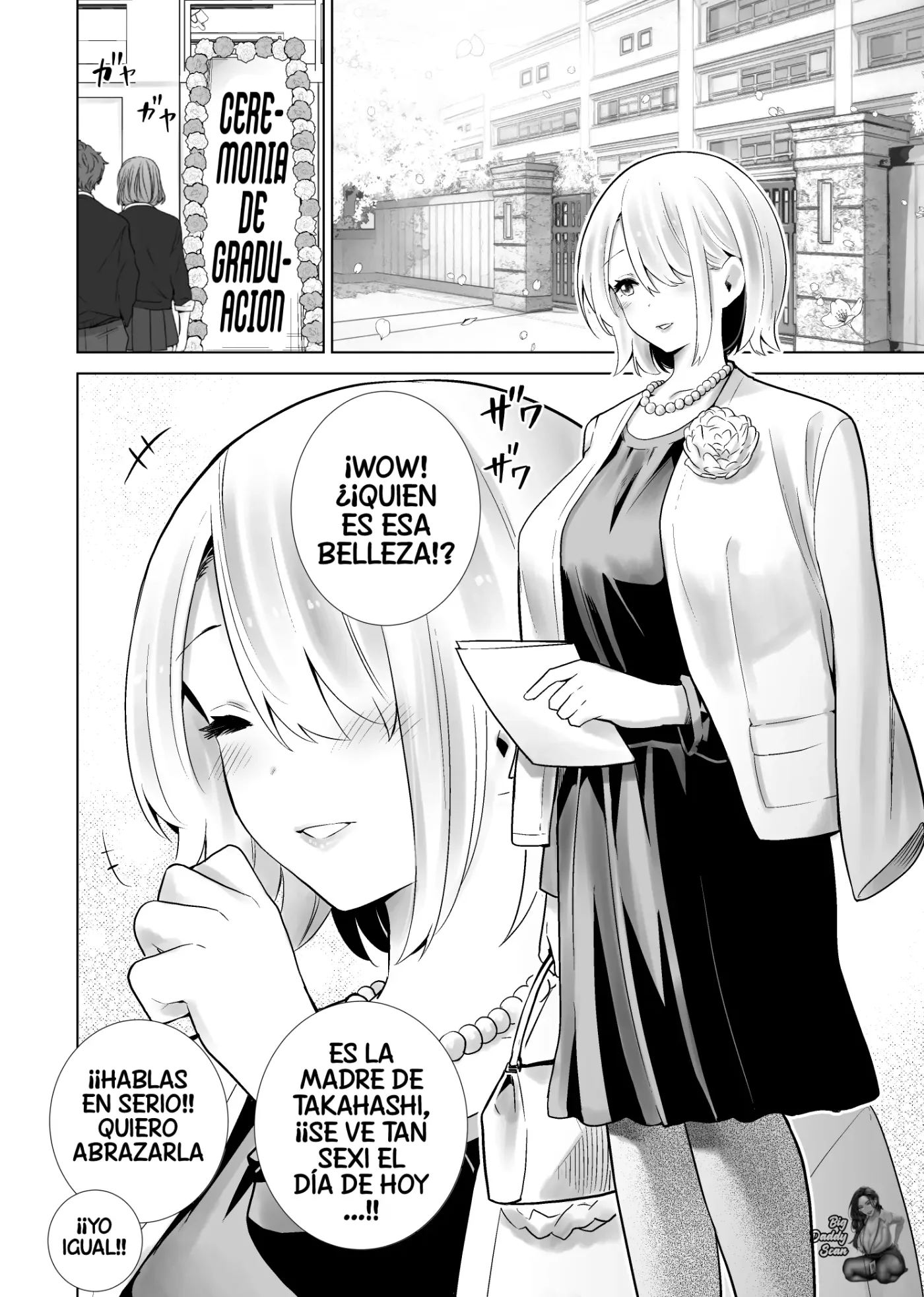 Tomodachi no Mama ga Boku no Dekachin de Ikimakutta Sotsugyoushiki｜La Historia De La Mamá De Mi Amigo Que Se Vino Con Mi Gran Polla En La Graduación capítulo 1 página 2
