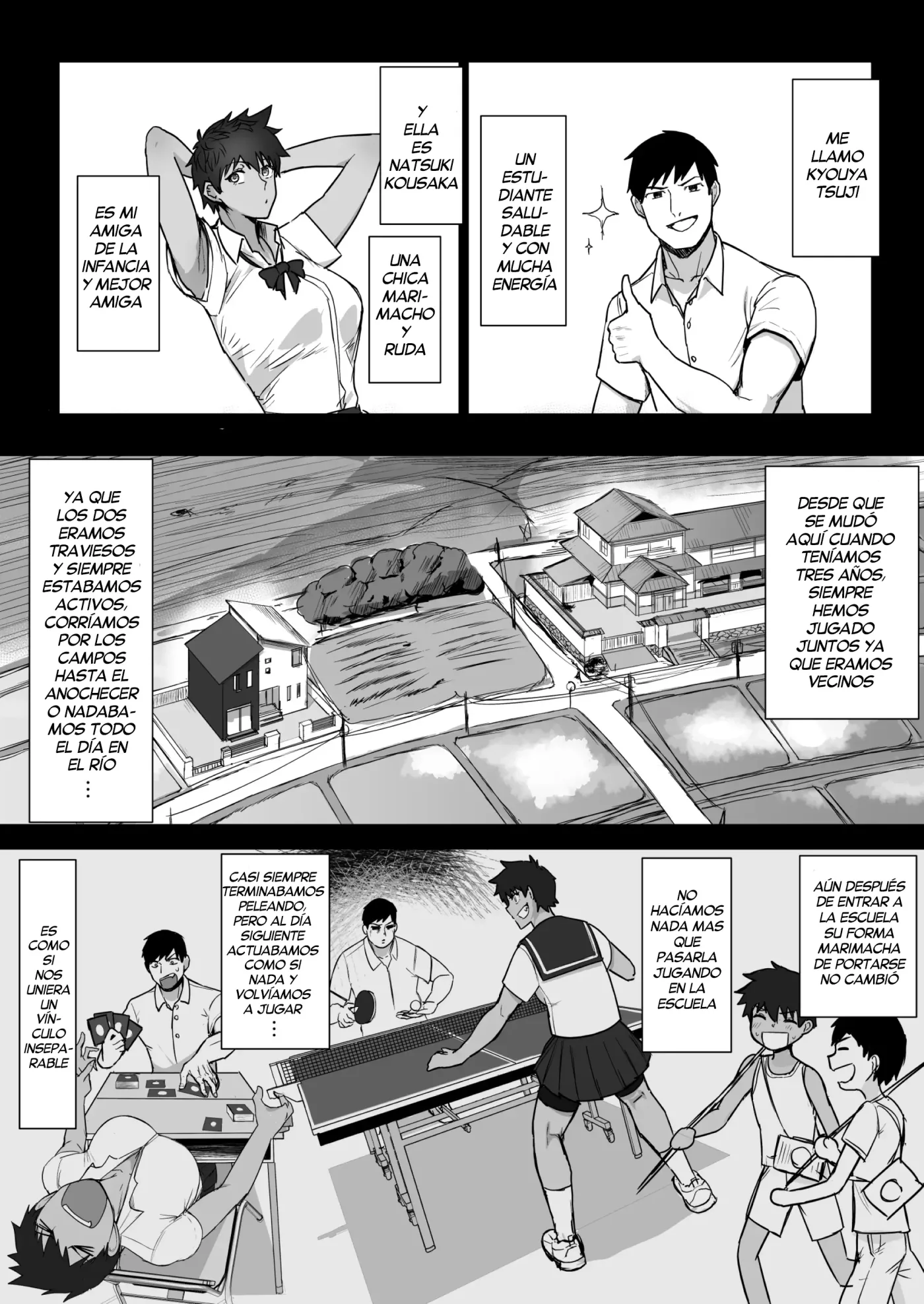 Boish de Takashinchou na Kasshoku Oreko-domo to Ase-mure Icharabu Ecchi Shimakuru Hon | Teniendo un monton de sexo sudoroso y apasionado con mi enorme, bronceada y marimacha amiga de la infancia capítulo 1 página 3