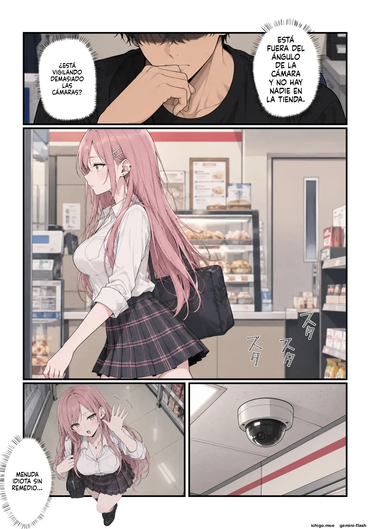 Konbini tenchou no ore, manbiki gyaru ni naka dashi kyouyou shitara ninpu nisase chatta (Spanish) MTL capítulo 1 página 28