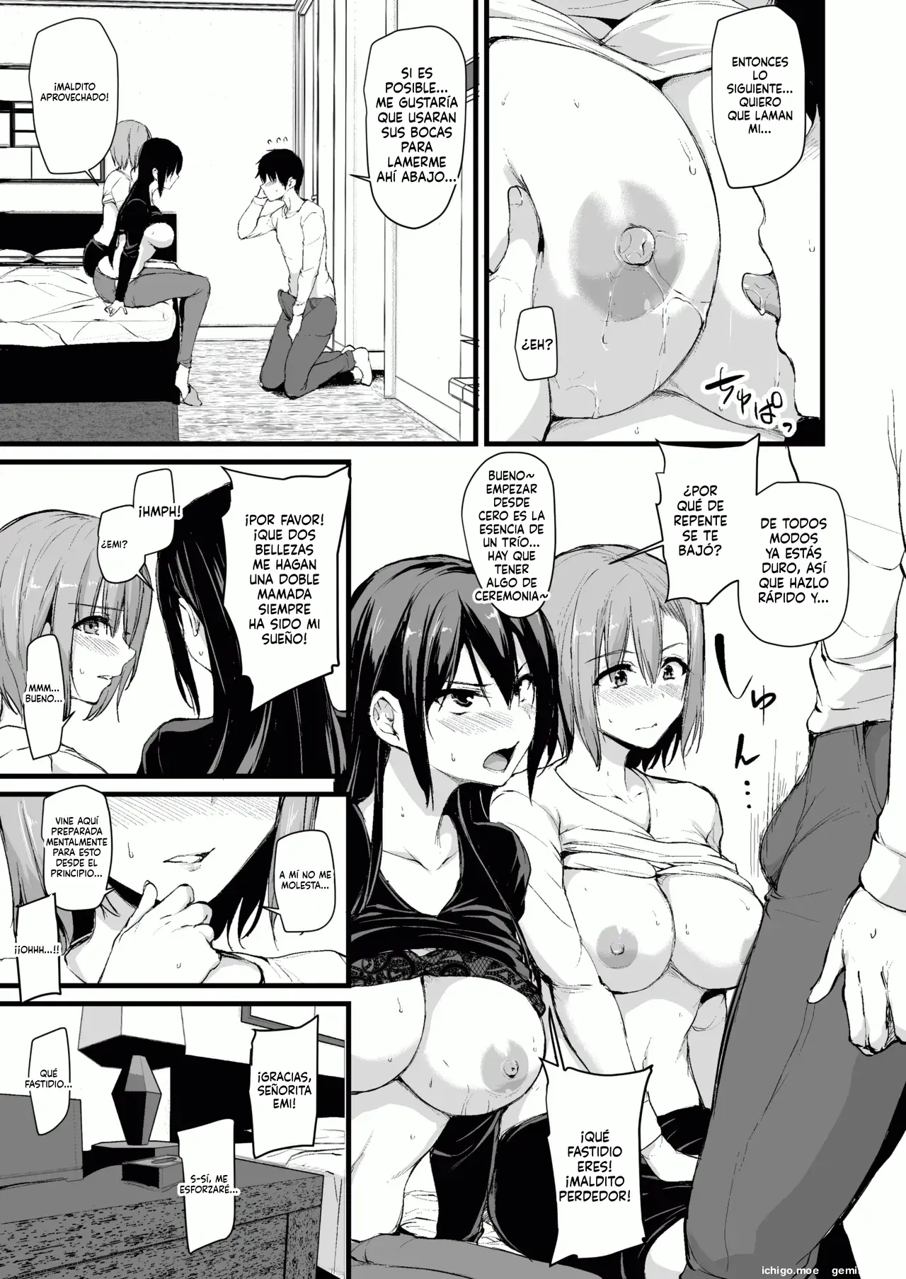Kyonyuu ga 2-ri inai to bokki shinai otto no tame ni tomodachi o tsurete kita tsuma (Spanish) MTL capítulo 1 página 12