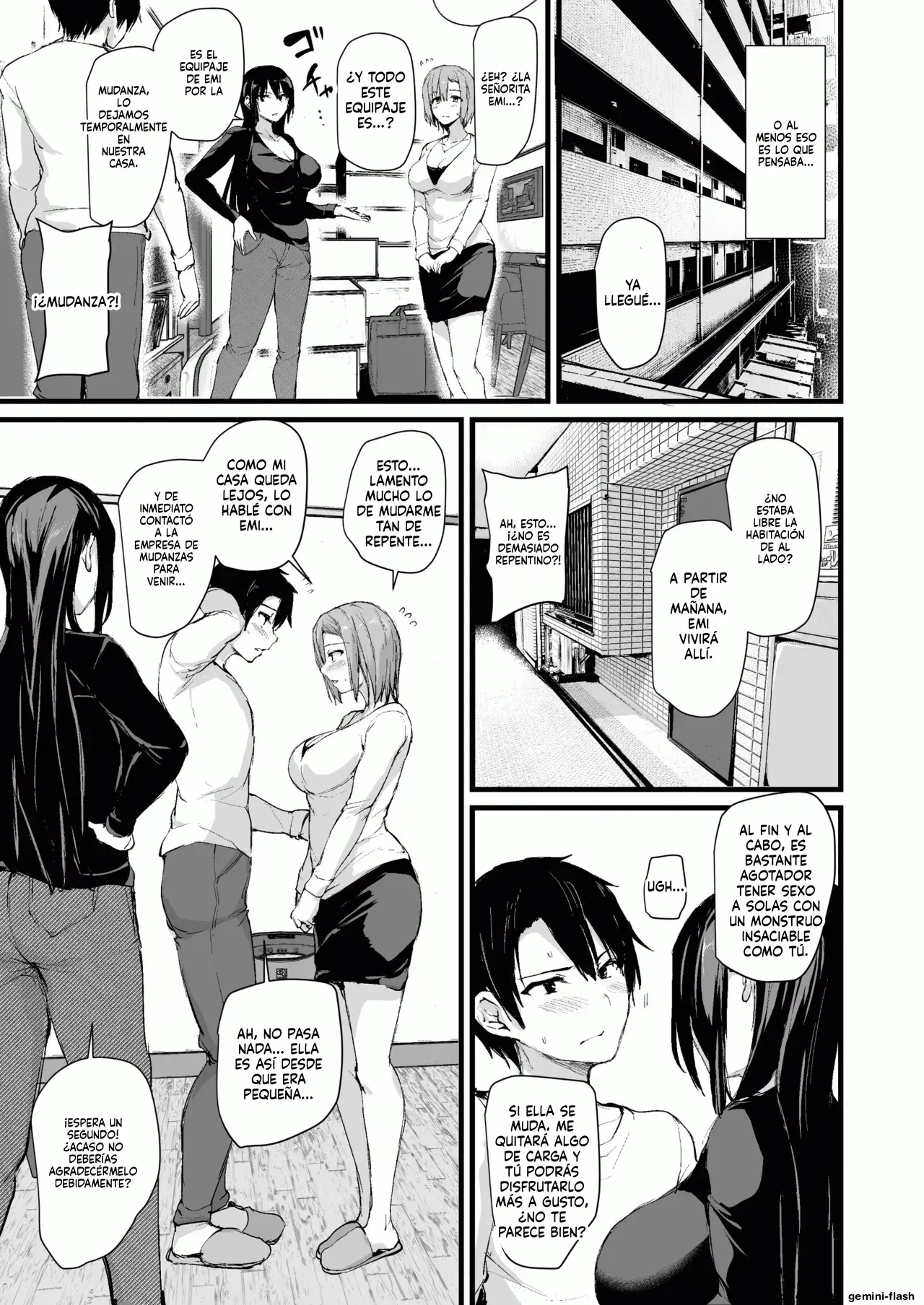Kyonyuu ga 2-ri inai to bokki shinai otto no tame ni tomodachi o tsurete kita tsuma (Spanish) MTL capítulo 1 página 54