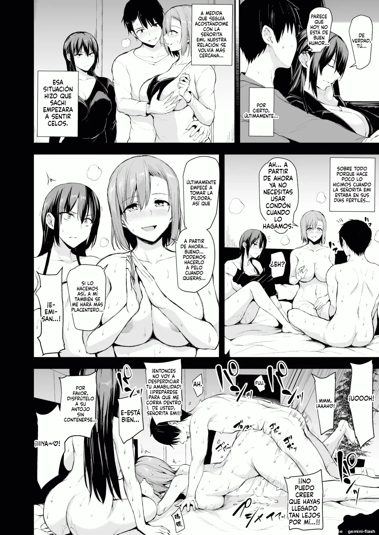 Kyonyuu ga 2-ri inai to bokki shinai otto no tame ni tomodachi o tsurete kita tsuma (Spanish) MTL capítulo 1 página 67