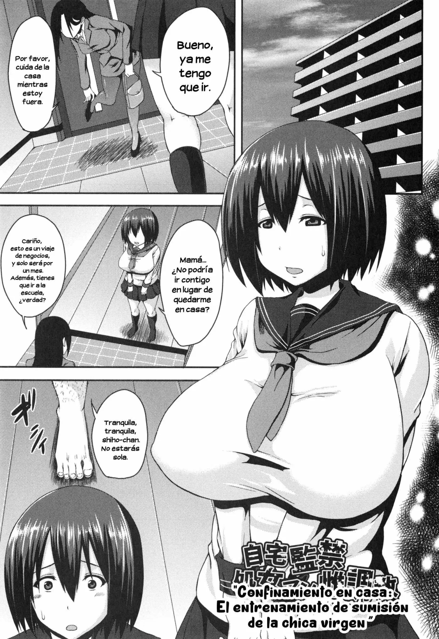 Jitaku Kankin: Shojo Man Mesu Choukyou | Confinamiento en casa - El entrenamiento de sumisión de la chica virgen capítulo 1 página 1
