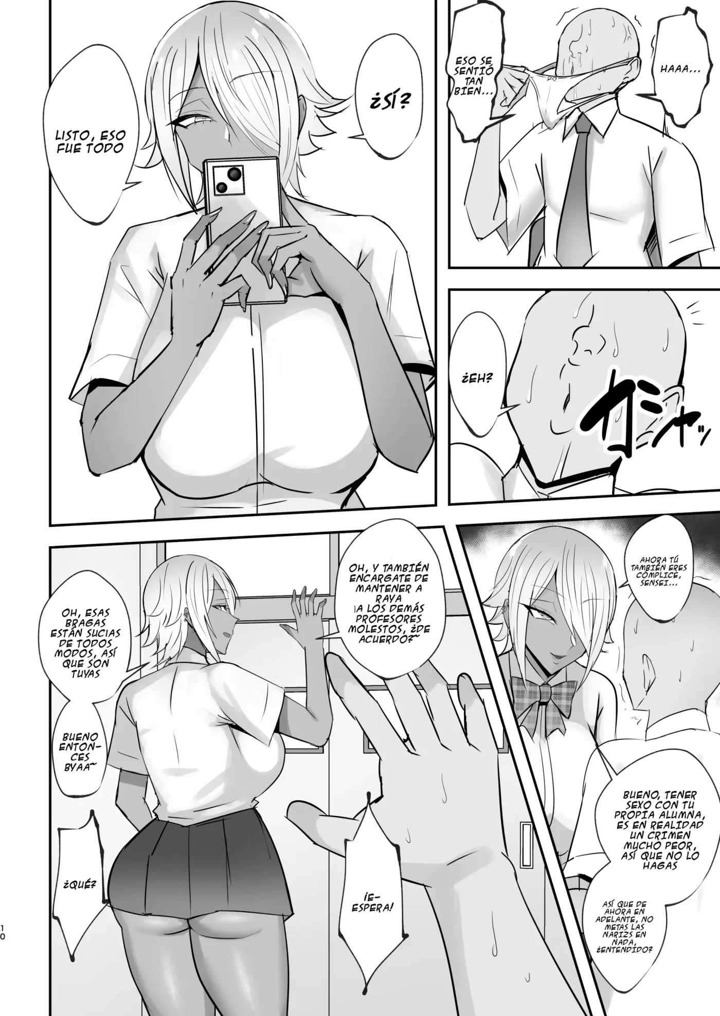 Cool na Choushin Ikemen Ginpatsu Bakunyuu Kuro Gal no Mesu no Kao|El rostro lascivo de la gyaru negra, alta y atractiva de cabello plateado y busto prominente capítulo 1 página 9