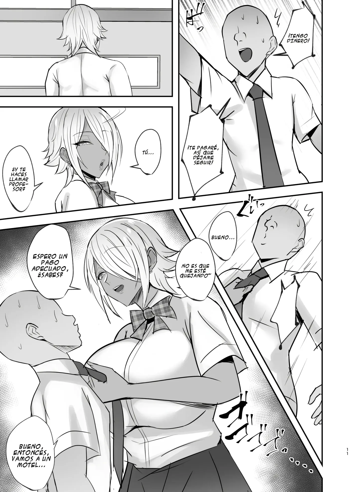 Cool na Choushin Ikemen Ginpatsu Bakunyuu Kuro Gal no Mesu no Kao|El rostro lascivo de la gyaru negra, alta y atractiva de cabello plateado y busto prominente capítulo 1 página 10